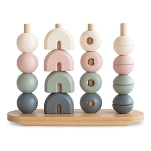 Mushie Wooden Multi Shape Stacker - Original
